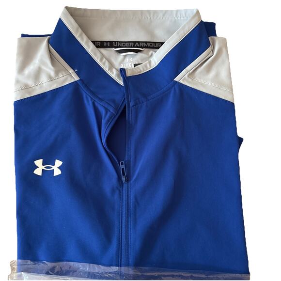 Under Armour Motivate 3.0 XL Short Sleeve Half Zip Training Shirt Blue/Gray NWT - Picture 1 of 5